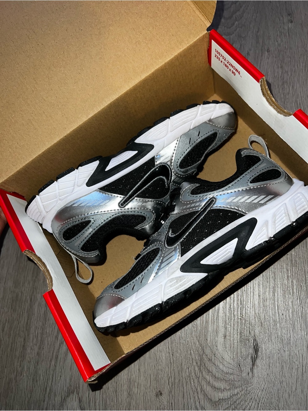 Nike Metallic Silver and Black Athletic Sneakers